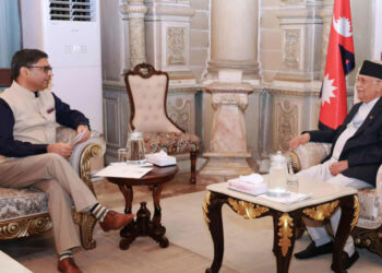 प्रधानमन्त्री ओलीसँग भारतीय विदेश सचिव मिश्रीको शिष्टाचार भेट