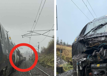 Cumbria train derailment: four injured as Glasgow–London service hits landslip